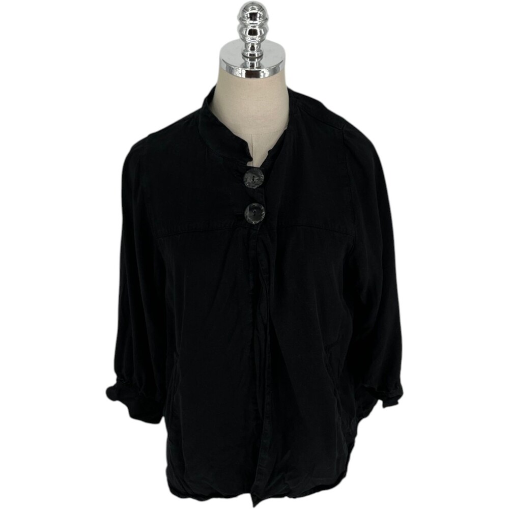Click CMC Top Women Size Small Black Raglan Sleeve Tencel Blend Color Me Cotton